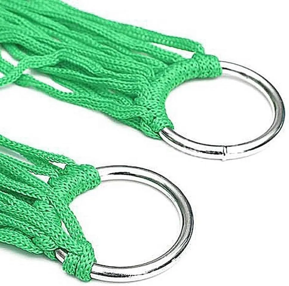 Hammock Double Outdoor Supplies 9-Strand Nylon Rope Hammock Portable Camping Leisure Mesh Hammock Swing Rope Hammock Hammock Outdoor