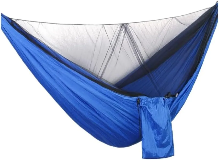 Hammock Double Quick-Release Hammock with Mosquito Net Hanging Sheet Double Parachute Cloth Anti-Rollover Camping Hammock Hammock Outdoor(A)