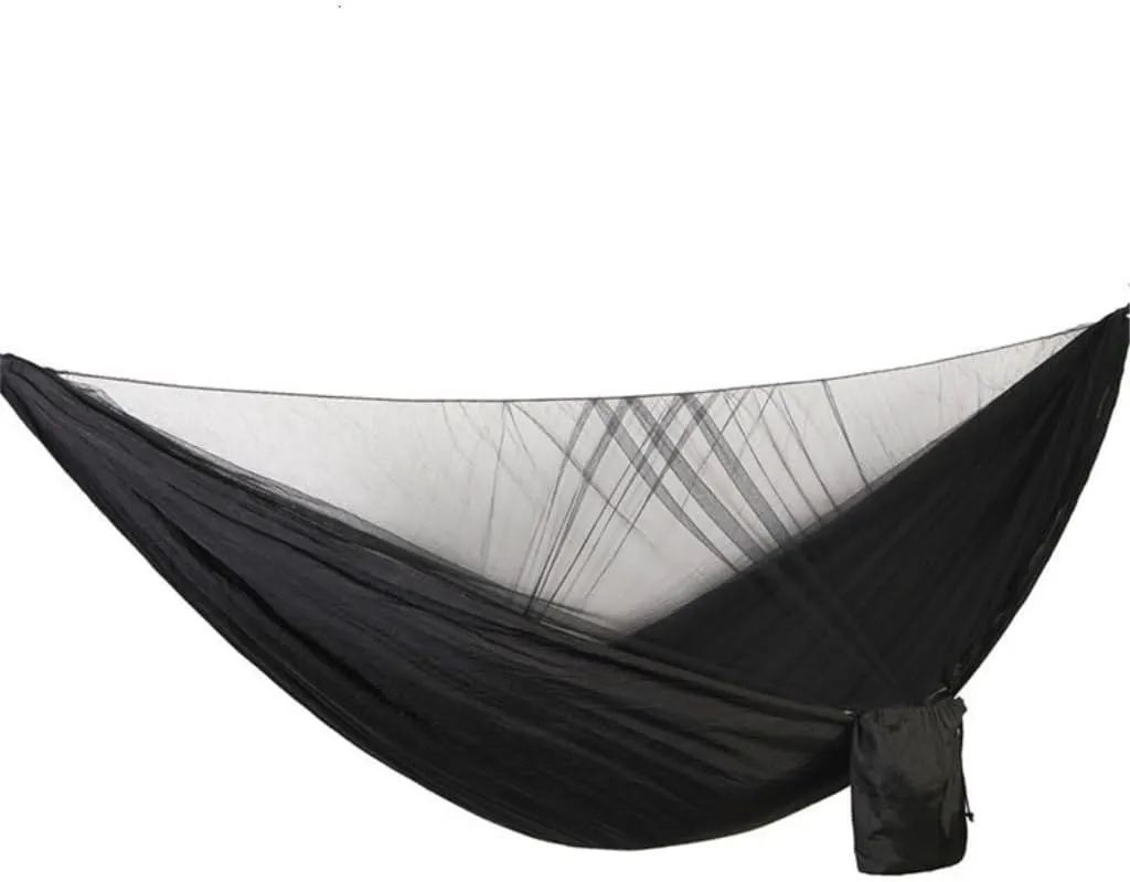 Hammock Double Quick-Release Hammock with Mosquito Net Hanging Sheet Double Parachute Cloth Anti-Rollover Camping Hammock Hammock Outdoor(A)