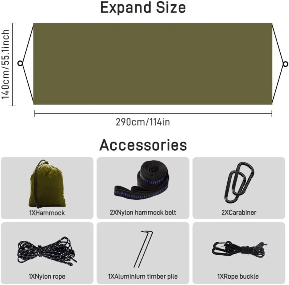 Hammock Double Quick-Release Hammock with Mosquito Net Hanging Sheet Double Parachute Cloth Anti-Rollover Camping Hammock Hammock Outdoor(A)