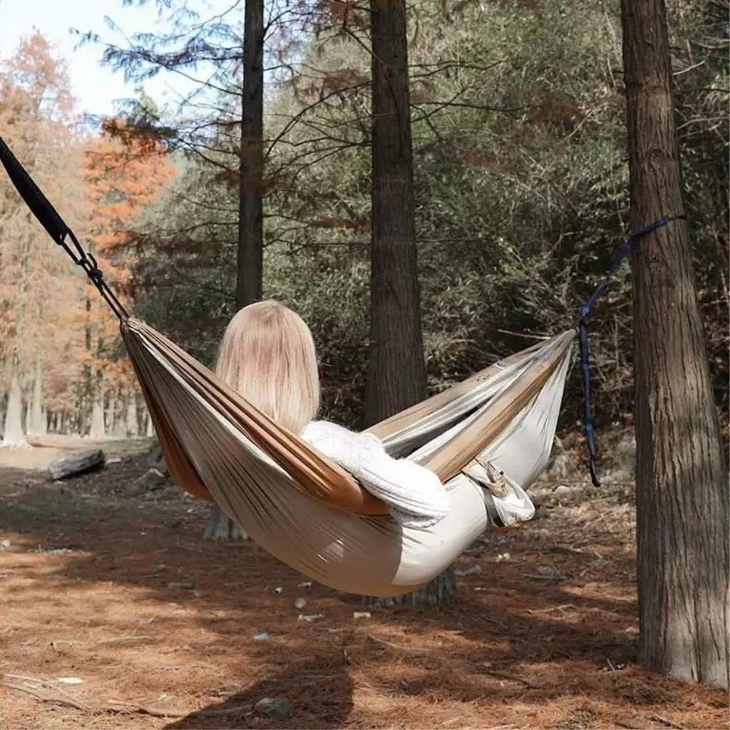 Hammock Double Single Double Inflatable Hammock Outdoor Swing Adult Anti-Rollover Outdoor Camping Anti-Mosquito Durable Hammock Outdoor(Blue,B)