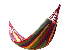 Hammock Hammock 1pc Rainbow Outdoor Leisure Portable Hammock Canvas Hammocks Ultralight Garden Sports Home Travel Camping Hammock Outdoor Hammock (Color : Red Without Stick) (Red Without Stick )