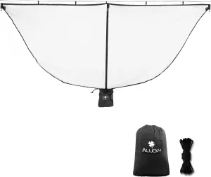 Hammock Net Camping Mosquito Net, No See Ums & Repels Insect, Polyester Netting for 360 Degree Protection, Double Sided Zipper for Easy Access Fits for All Camping Hammocks(Black)