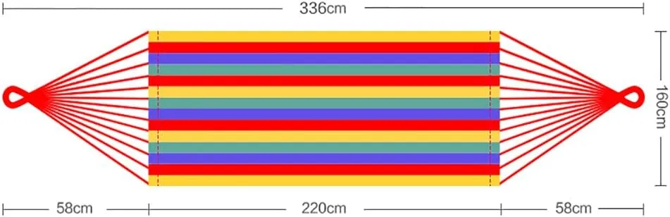 Hammock Outdoor Adult Colorful, 1-2 Person Portable Cotton Breathable Camping Hammock, 300kg Load Capacity-e