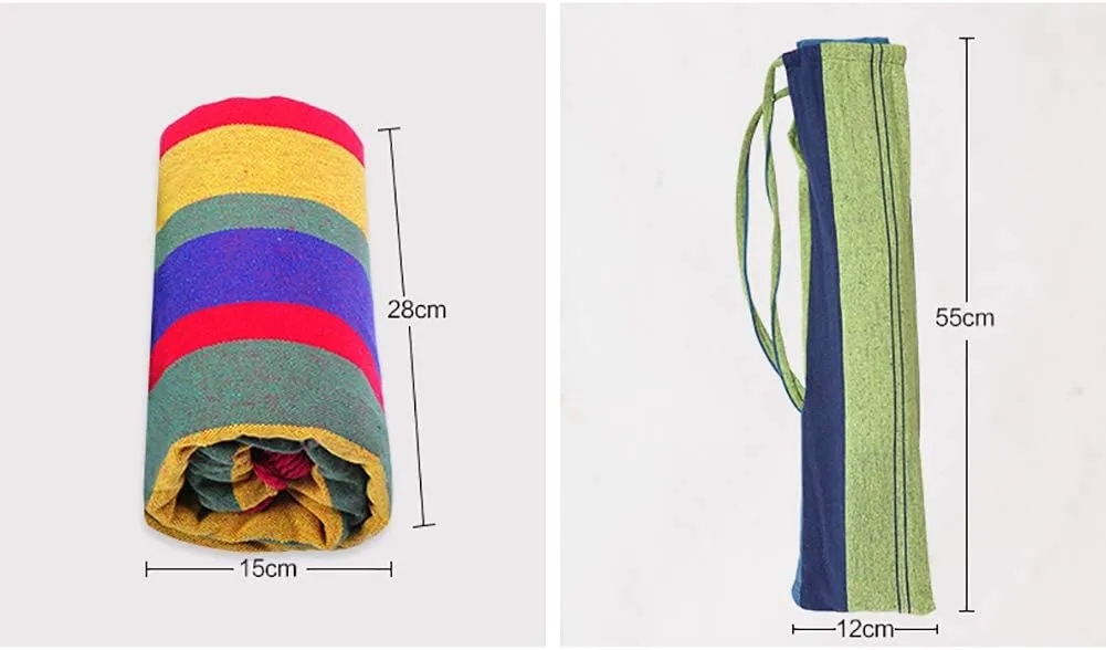 Hammock Outdoor Adult Colorful, 1-2 Person Portable Cotton Breathable Camping Hammock, 300kg Load Capacity-e