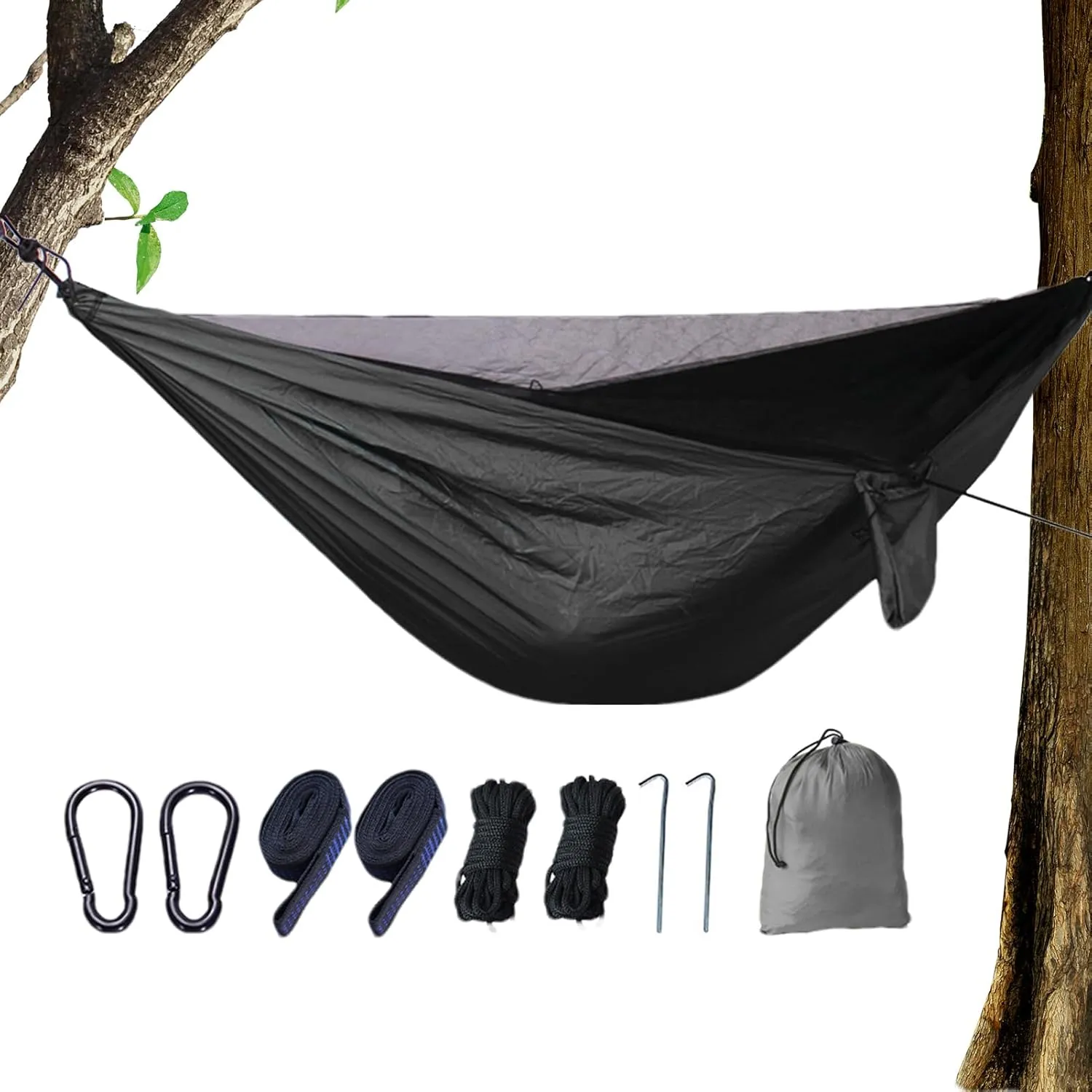Hammock with Fly Net - Lightweight Camping Hammock, Portable Hammockfly | Foldable Hiking Sleeping Netting, Strong Load Capacity Foldable Fly MeshHammock for Camping, Outdoor Activities