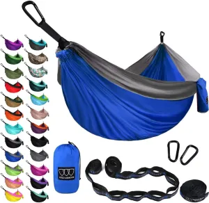 Hammock XL with Accessories - Based Straps, Vast range Camping USA Camping Indoor Hammock Easter discount Tree Hammock Double Gray) Brand Portable Gear and (Blue for Outdoor