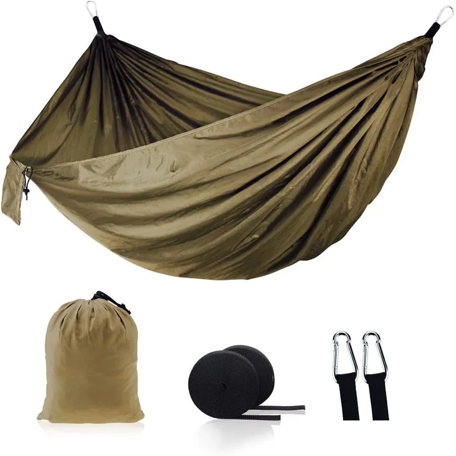 Hammocks Camping Hammock Anti-Tear Durable Hammock Double Portable Safety Parachute Hammock with 2 Tree Straps for Adventure Travel Kit Outdoor Hammock