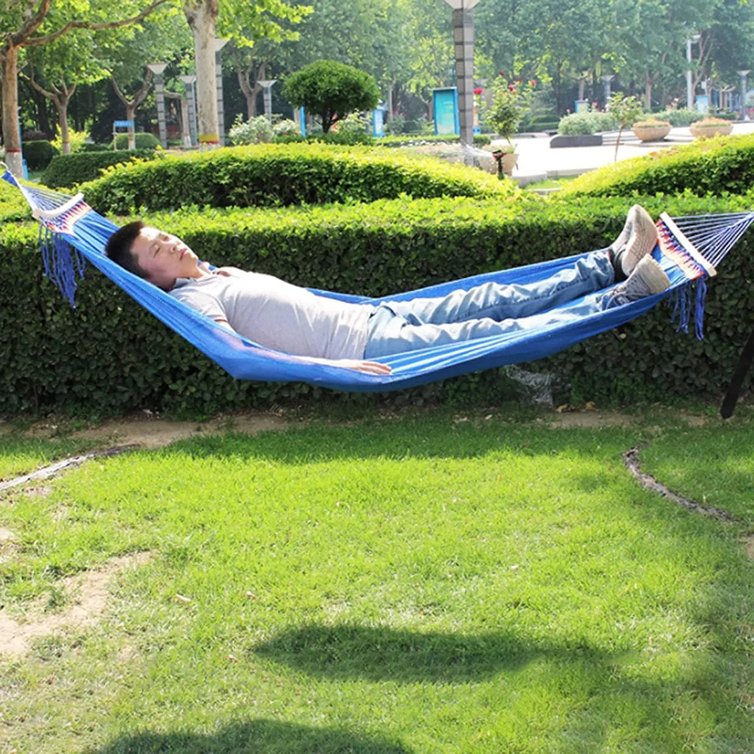 Hammocks for Outside Hanging Camping Hammock Breathable Casual Mesh Lightweight Nylon Camping for Indoor Outdoor Travel Hiking Beach Hammock Camping, Grün