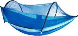 Hammocks Hammock Automatic Quick Opening Anti-Mosquito and Anti-Rollover Double Portable Swing with Mosquito Net Camping Hammocks(Blue)