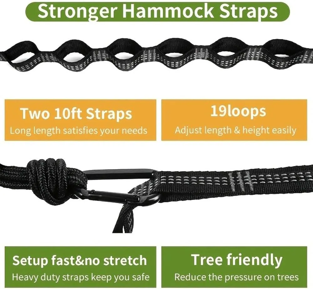 Hammocks,Camping Hammock Double Single Portable Hammock with 2 Tree Straps and 2 Carabiners; Lightweight Nylon Parachute Hammocks Camping Accessories Gear(Grey,Small)