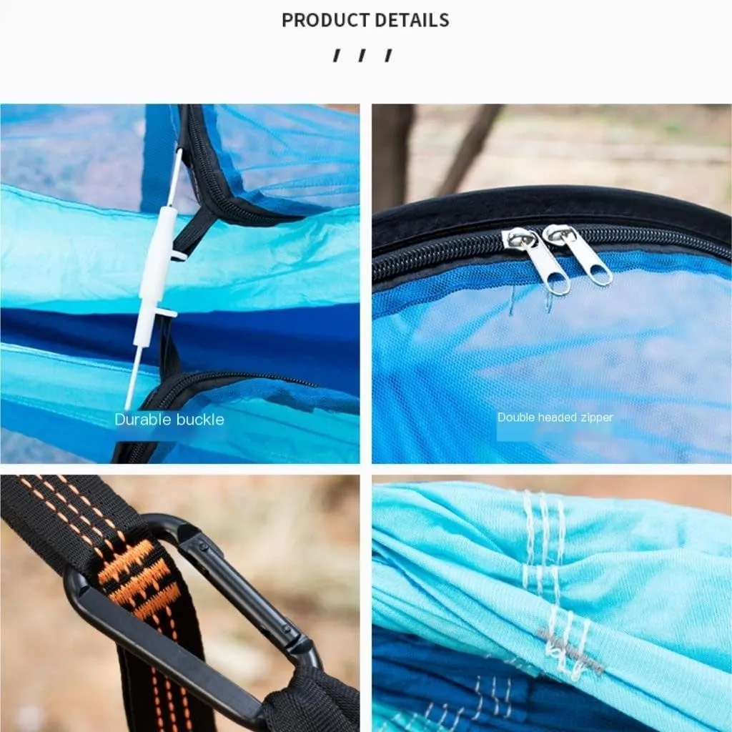 Hamock Hammock Automatic Quick Opening Anti-Mosquito and Anti-Rollover Double Portable Swing with Mosquito Net Hanmock(Green)