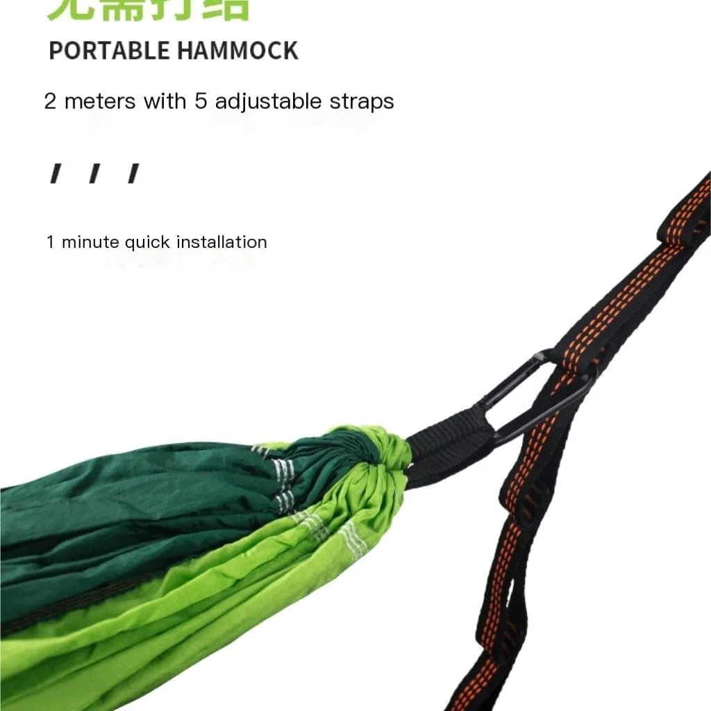 Hamock Hammock Automatic Quick Opening Anti-Mosquito and Anti-Rollover Double Portable Swing with Mosquito Net Hanmock(Green)