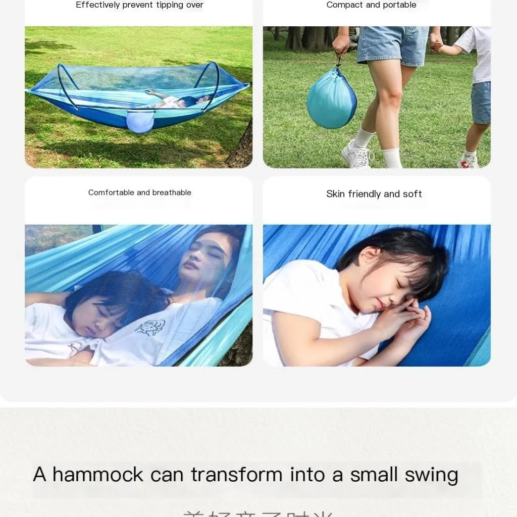 Hamock Hammock Outdoor Anti-Mosquito and Insect-Proof Portable Swing Outdoor Camping Camping with Mosquito Net Cute Hanmock(Marrone,1)