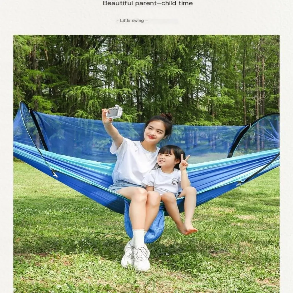 Hamock Hammock Outdoor Anti-Mosquito and Insect-Proof Portable Swing Outdoor Camping Camping with Mosquito Net Cute Hanmock(Marrone,1)