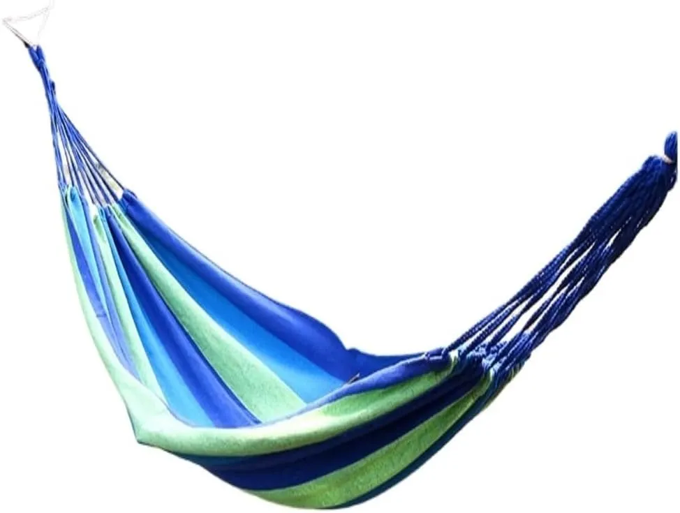 Hamock Single Double Parachute Cloth Hammock Light Breathable Hammock Nylon Hammock Outdoor Swing Anti-Rollover Hanmock(Blue,Small)
