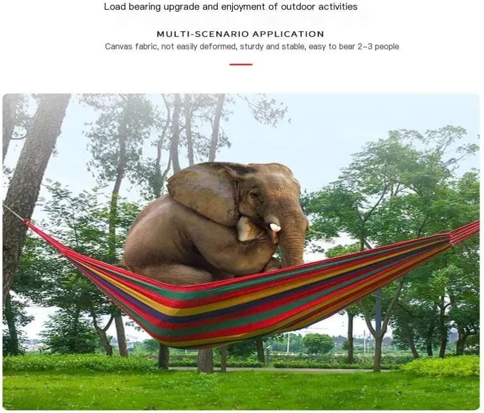 Hamock Single Double Parachute Cloth Hammock Light Breathable Hammock Nylon Hammock Outdoor Swing Anti-Rollover Hanmock(Blue,Small)