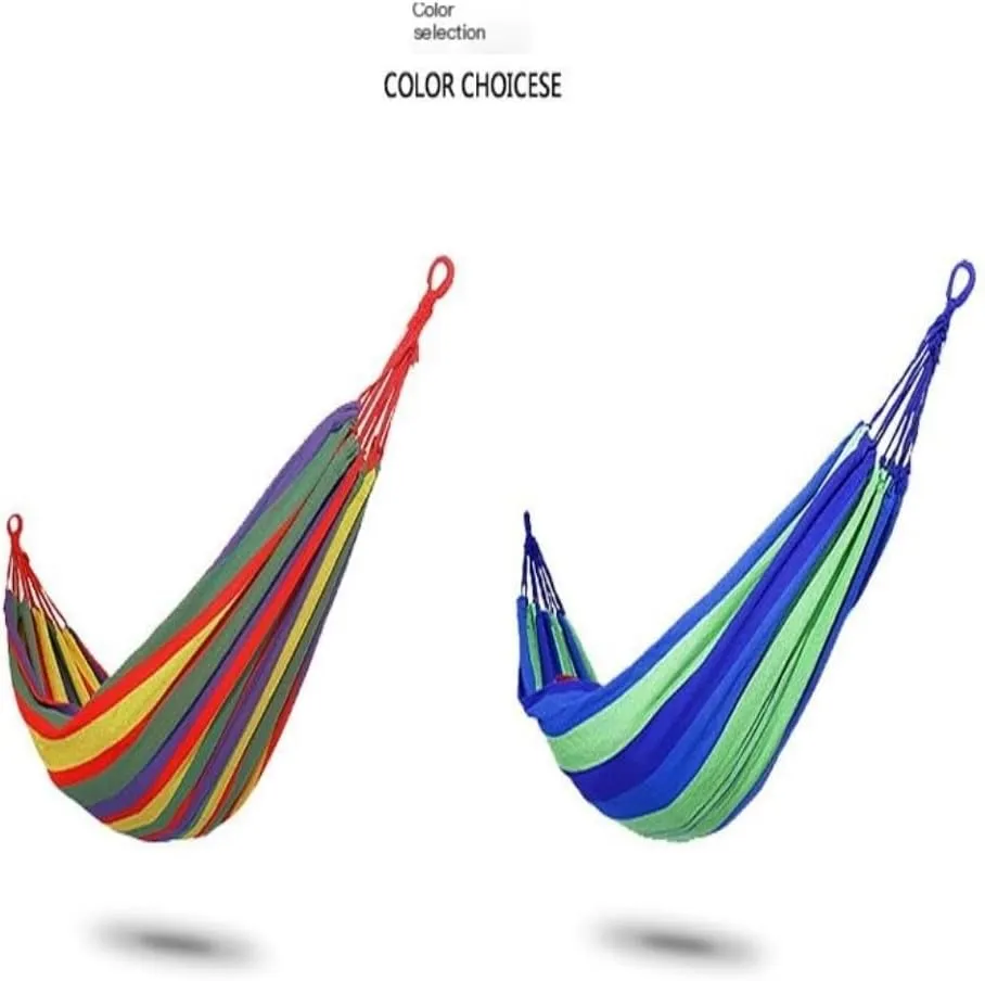 Hamock Single Double Parachute Cloth Hammock Light Breathable Hammock Nylon Hammock Outdoor Swing Anti-Rollover Hanmock(Blue,Small)