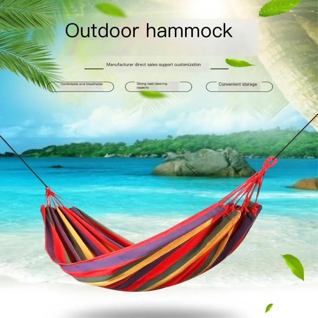 Hamock Single Double Parachute Cloth Hammock Light Breathable Hammock Nylon Hammock Outdoor Swing Anti-Rollover Hanmock(Blue,Small)