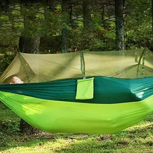 Hamocks Portable Outdoor Camping Hammock with Mosquito Net High Strength Parachute Fabric Hanging Bed Sleeping Swing Easy to Clean