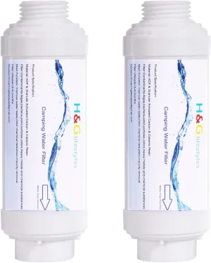 H&G Lifestyles Inline Water Softener, Calcium Inhibitor Filter for Garden Hose, Hose Filters for Drinking Car Washing, Soft Water Filtration System for Hot Tub Swimming Pool(2 Packs)