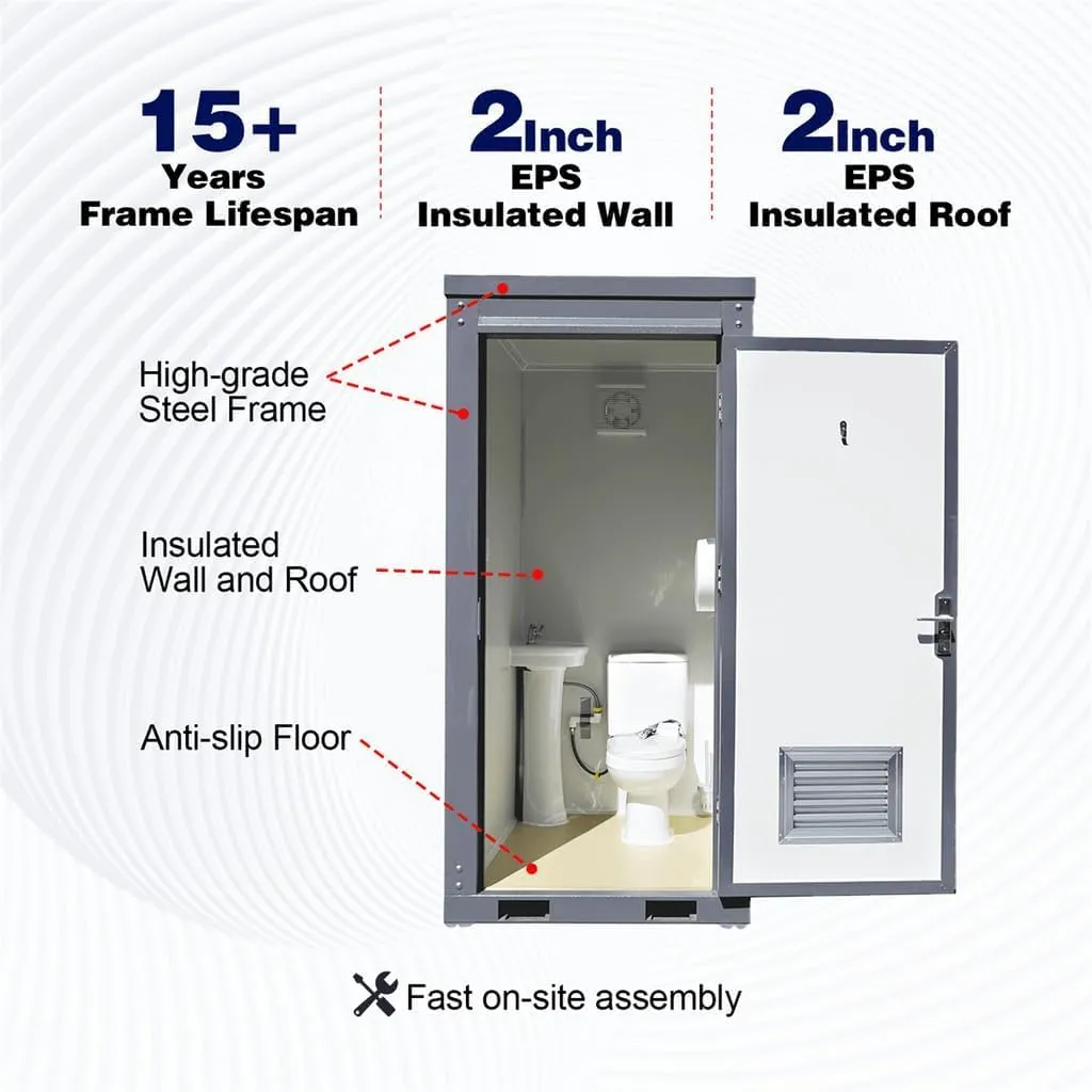 Handicap-Accessible Portable Restroom for Disabled, Outdoor Mobile Toilet for Concerts, Conventions, Construction, Sporting Events