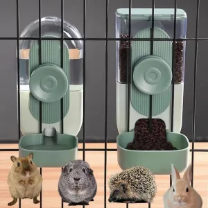 Hanging Automatic Pet Food Water Dispenser, Auto Gravity Rabbit Feeder and Water Dispenser Set，pet Feeder Station for Puppy Kitten Rabbit Chinchilla Hedgehog Guinea Pig Ferret
