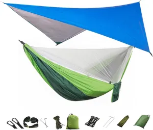 Hanging ?Chair Swing Camping Hammock, Portable Travel Hammock with Net and Rainfly, Tree Light Hammock Tent for Outdoor Backyard Hiking Hammock