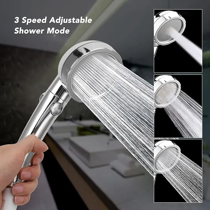 Haofy Portable Camping Shower, 3 Gears Electric Camp Shower with Rechargeable Outdoor Shower Pump and Shower Head (Orange)