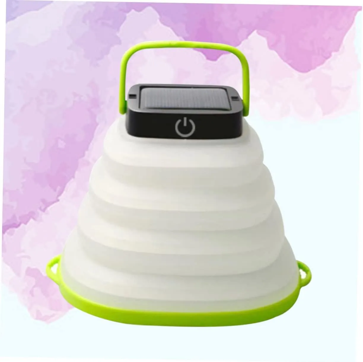 Happyyami 2pcs Collapsible Camping Lantern Camping Lights Solar-Powered Outdoor Tent Lights for Adventure Skid Handle Random Color