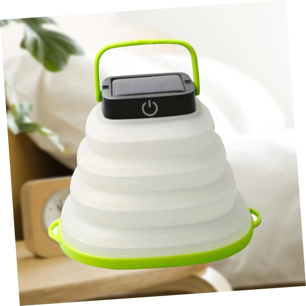 Happyyami 2pcs Collapsible Camping Lantern Camping Lights Solar-Powered Outdoor Tent Lights for Adventure Skid Handle Random Color