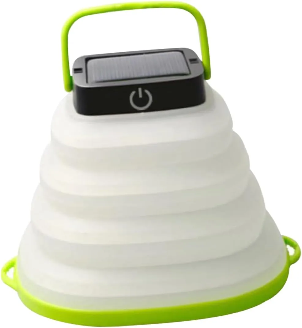 Happyyami 2pcs Collapsible Camping Lantern Camping Lights Solar-Powered Outdoor Tent Lights for Adventure Skid Handle Random Color