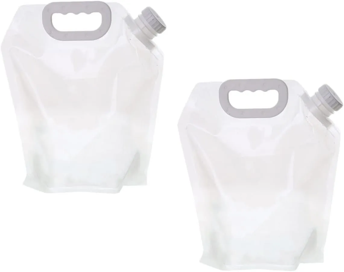 Happyyami 2Pcs Portable Water Storage Tank Collapsible Outdoor Water Pouch for Camping Hiking and Travel Leak Design Easy to Carry