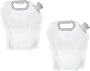 Happyyami 2Pcs Portable Water Storage Tank Collapsible Outdoor Water Pouch for Camping Hiking and Travel Leak Design Easy to Carry