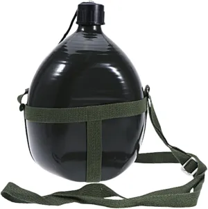 Happyyami Canteen Kettle Durable Water Bottle with Shoulder Strap for Camping Hiking and Outdoor Activities Green Color