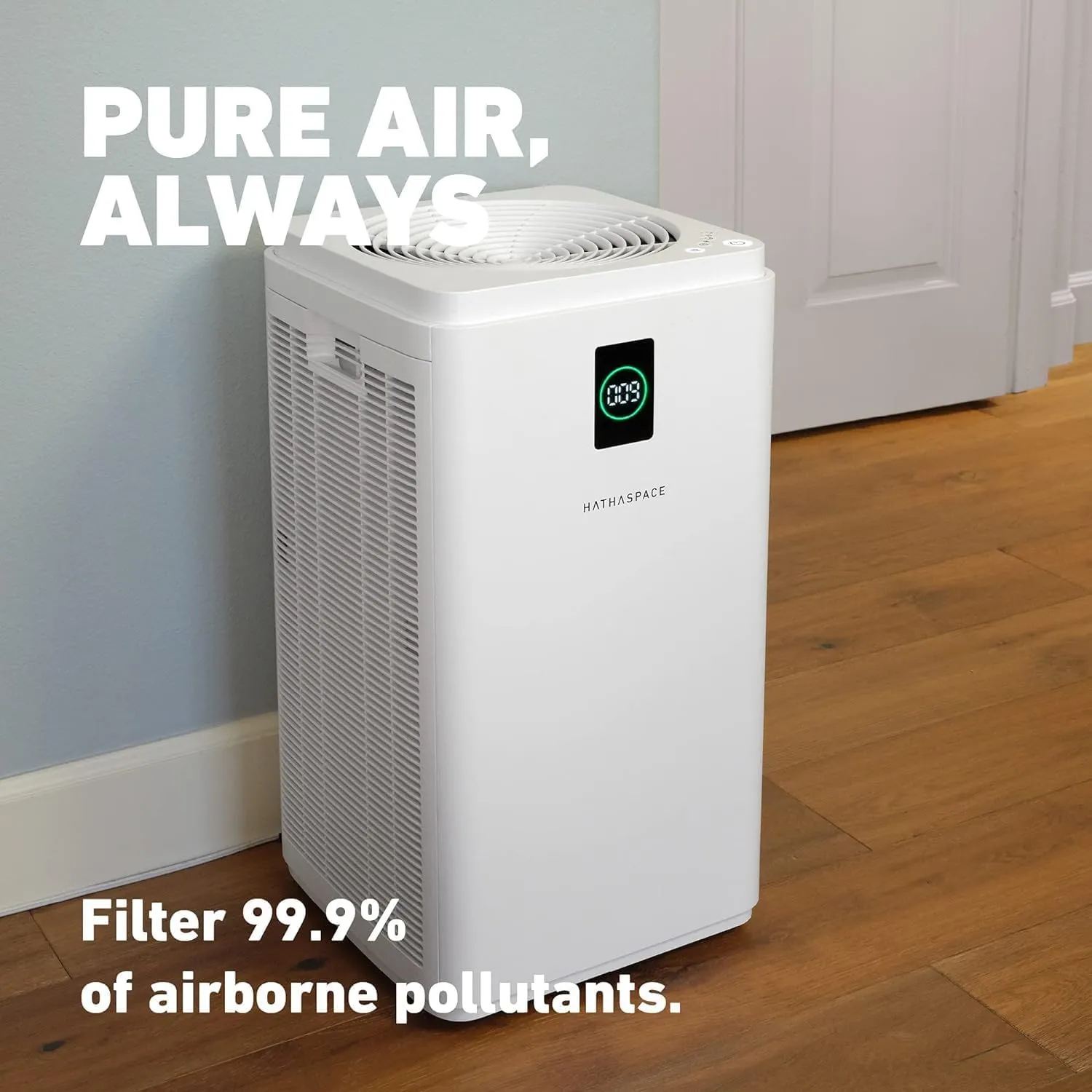 HATHASPACE HSP003 True HEPA Air Purifier for Home, Removes 99.9% of Dust, Smoke, Pet Dander, Odors, VOCs, Covers Up to 2800 Sq. Ft, Quiet Air Cleaner with Smart Sensor for Bedroom & Large Rooms