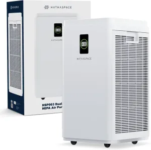 HATHASPACE HSP003 True HEPA Air Purifier for Home, Removes 99.9% of Dust, Smoke, Pet Dander, Odors, VOCs, Covers Up to 2800 Sq. Ft, Quiet Air Cleaner with Smart Sensor for Bedroom & Large Rooms