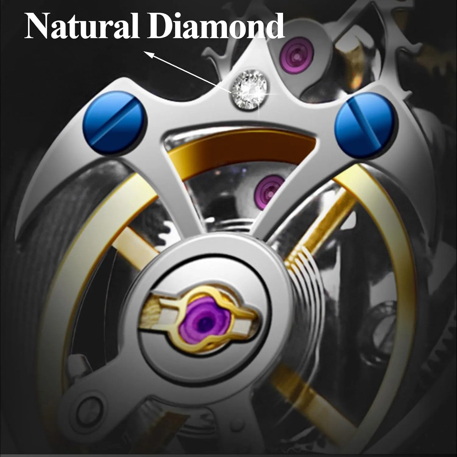 HEMUDU Genuine Flying Tourbillon Movement Mechanical Watch Skeleton Automatic Wind Luxury Wristwatches