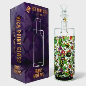 High Point Glass - 9.5" Meowgical Mushrooms Chill Cat Vibes Playful Gravity WP
