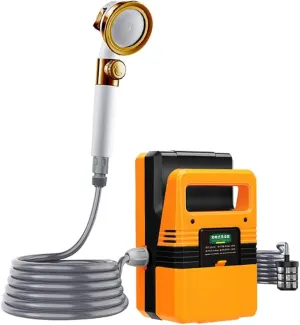 High Pressure Camping Shower 180W Electric Camping Shower Pump Portable High Pressure Water Pumps Cleaning Kit for Camping Shower Water Flowers Car Washing