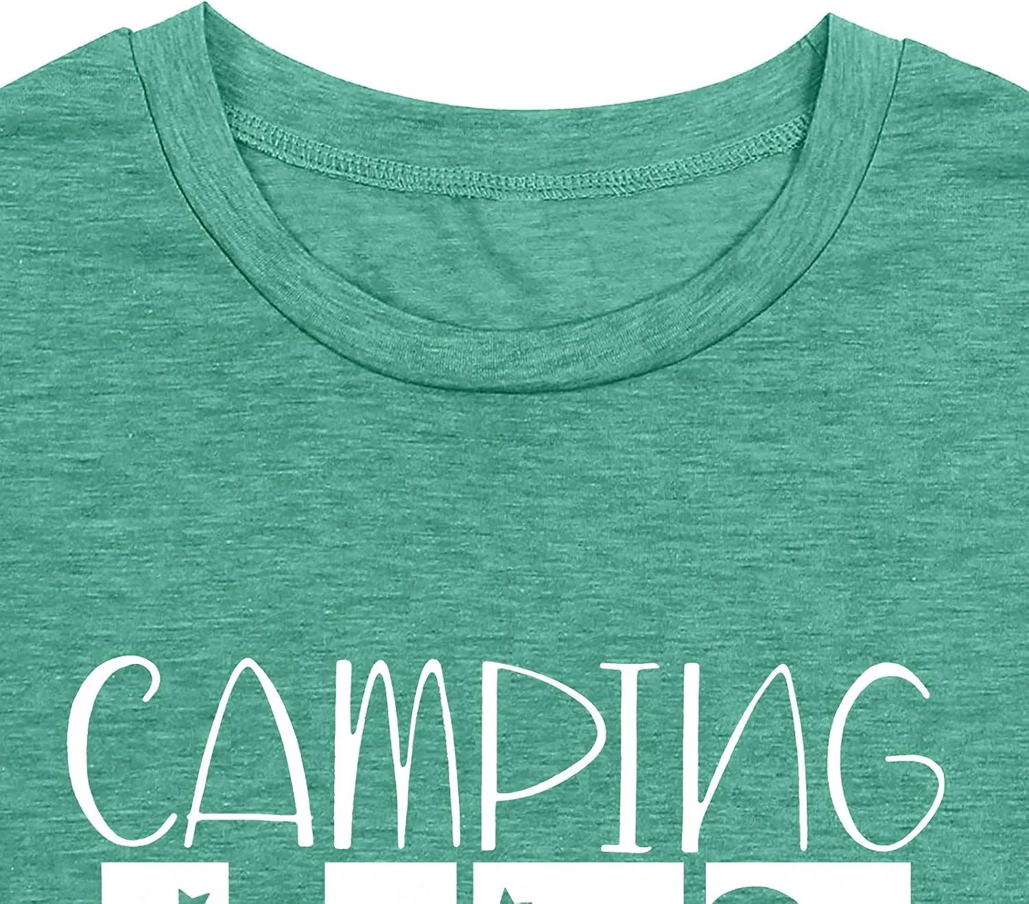 Hiking Camping Shirts for Women Funny Graphic Tees Shirts Happy Camper Letter Print Casual Tee Tops