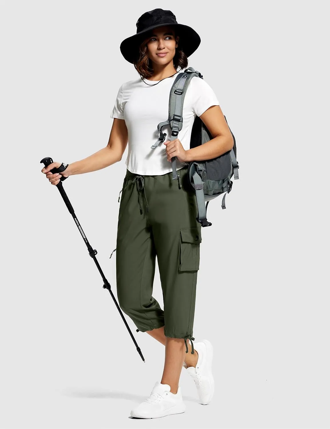 Hiking Capris for Women with Pockets Lightweight Quick Dry Cargo Capri Travel Pants Women Casual Women's Capris