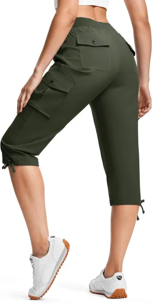 Hiking Capris for Women with Pockets Lightweight Quick Dry Cargo Capri Travel Pants Women Casual Women's Capris