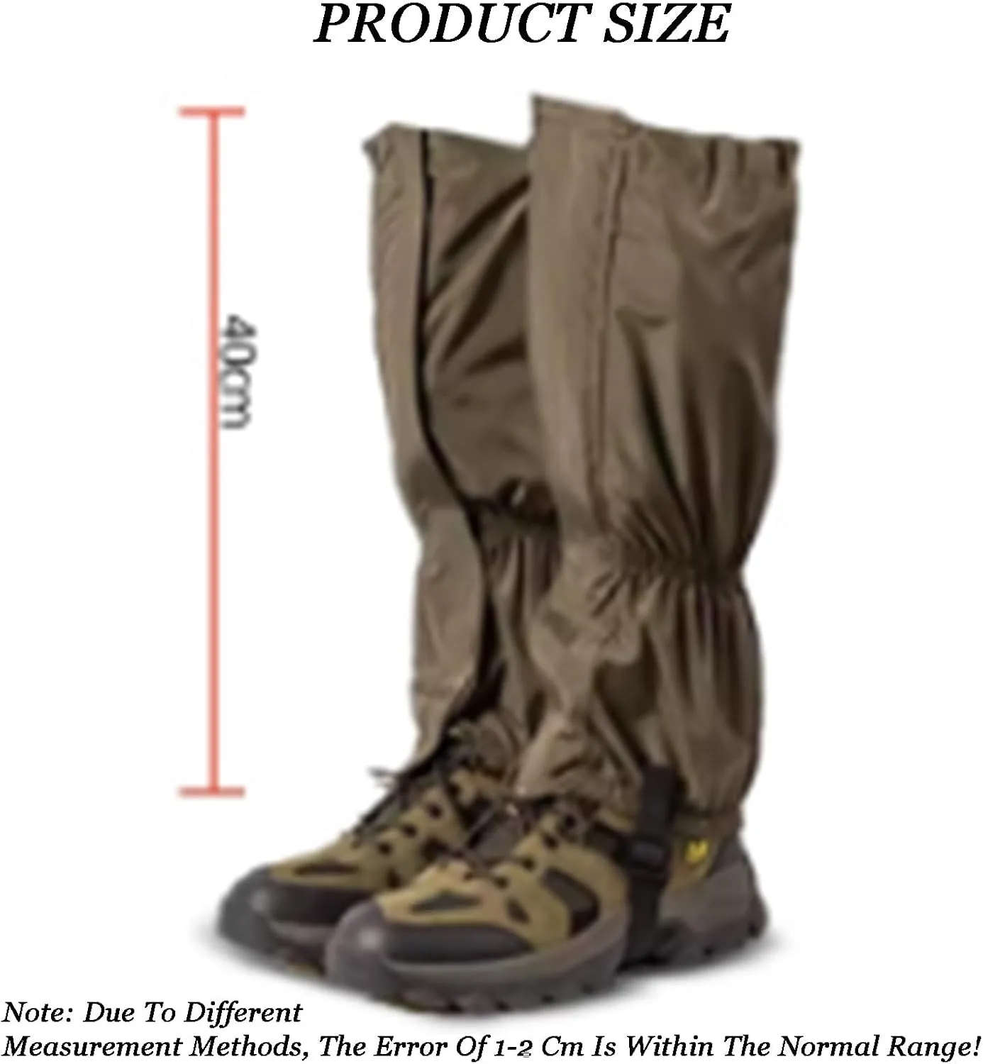 Hiking Gaiters,H-40cm High Leg Cover,Waterproof Cloth Leg Gaiters,Adjustable Size Lower Legs Guards,for Outdoor Work and Sports