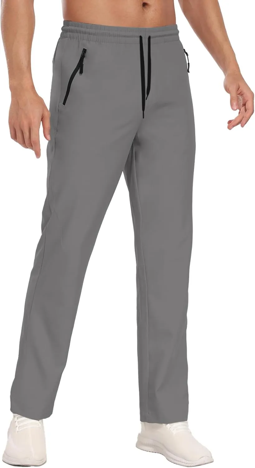 Hiking Pants for Men UPF 50  Cargo Quick Dry Water Resistant Elastic Waist Zip Pockets Travel Work Lightweight Running