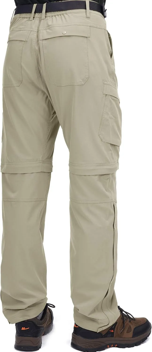 Hiking Pants Men Outdoor Cargo Quick Dry Lightweight Stretch Travel Pants with Elastic Waist for Fishing