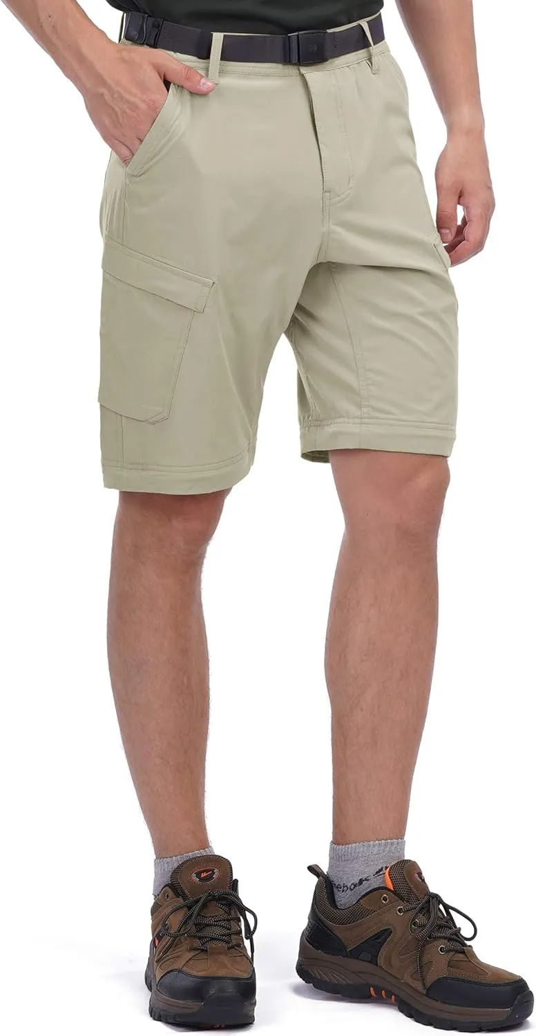 Hiking Pants Men Outdoor Cargo Quick Dry Lightweight Stretch Travel Pants with Elastic Waist for Fishing