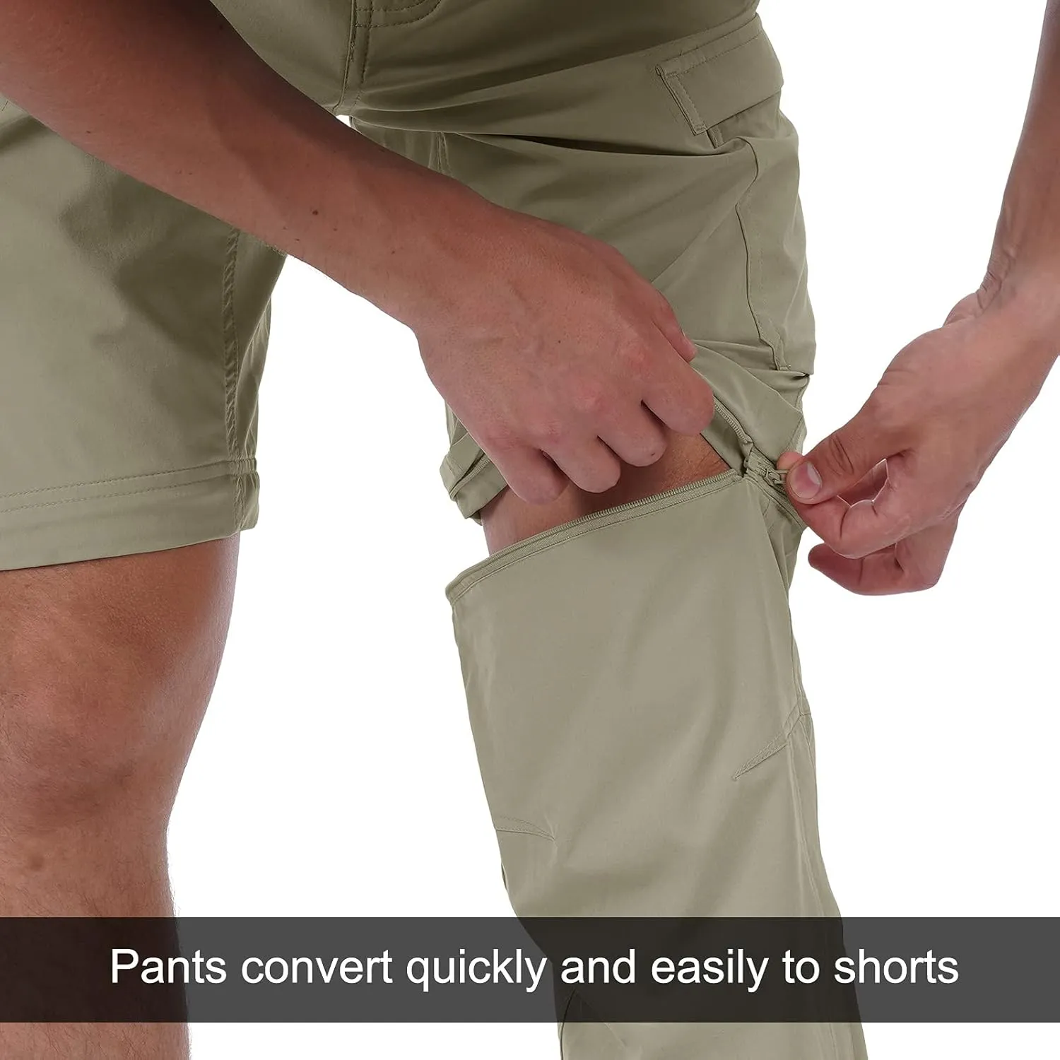 Hiking Pants Men Outdoor Cargo Quick Dry Lightweight Stretch Travel Pants with Elastic Waist for Fishing