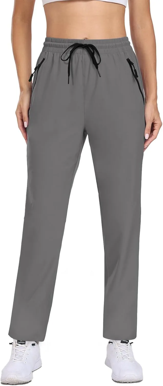Hiking Pants Women Lightweight Joggers with Pockets Water Resistant Quick Dry Stretch Active for Travel Outdoor HH23019W