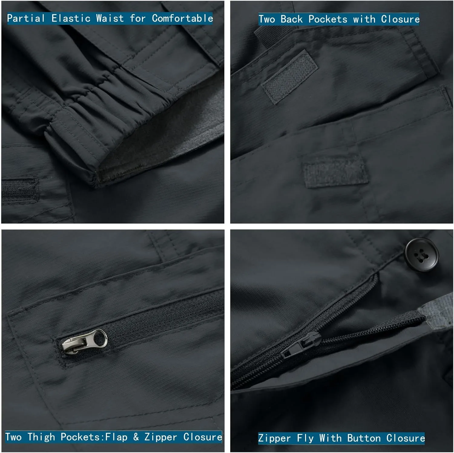 Hiking Shorts for Men Cargo Casual Quick Dry Lightweight Stretch Waist Outdoor Fishing Travel Shorts